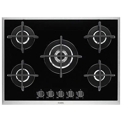 AEG HG795450XB Gas Hob, Black Glass